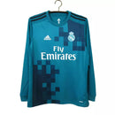 Camisa Retrô Real Madrid III 2017/18 - Manga Longa - Masculino - Adidas - Azul